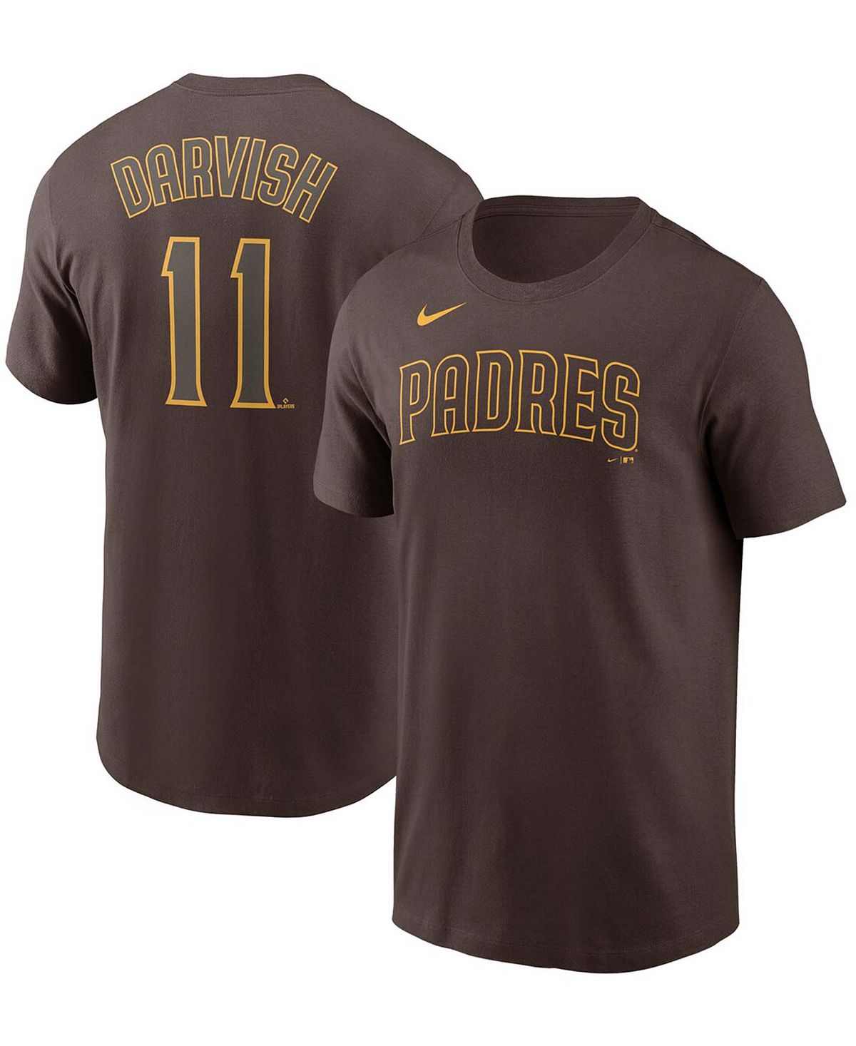 Мужская футболка Yu Darvish Brown San Diego Padres с именем и номером Nike