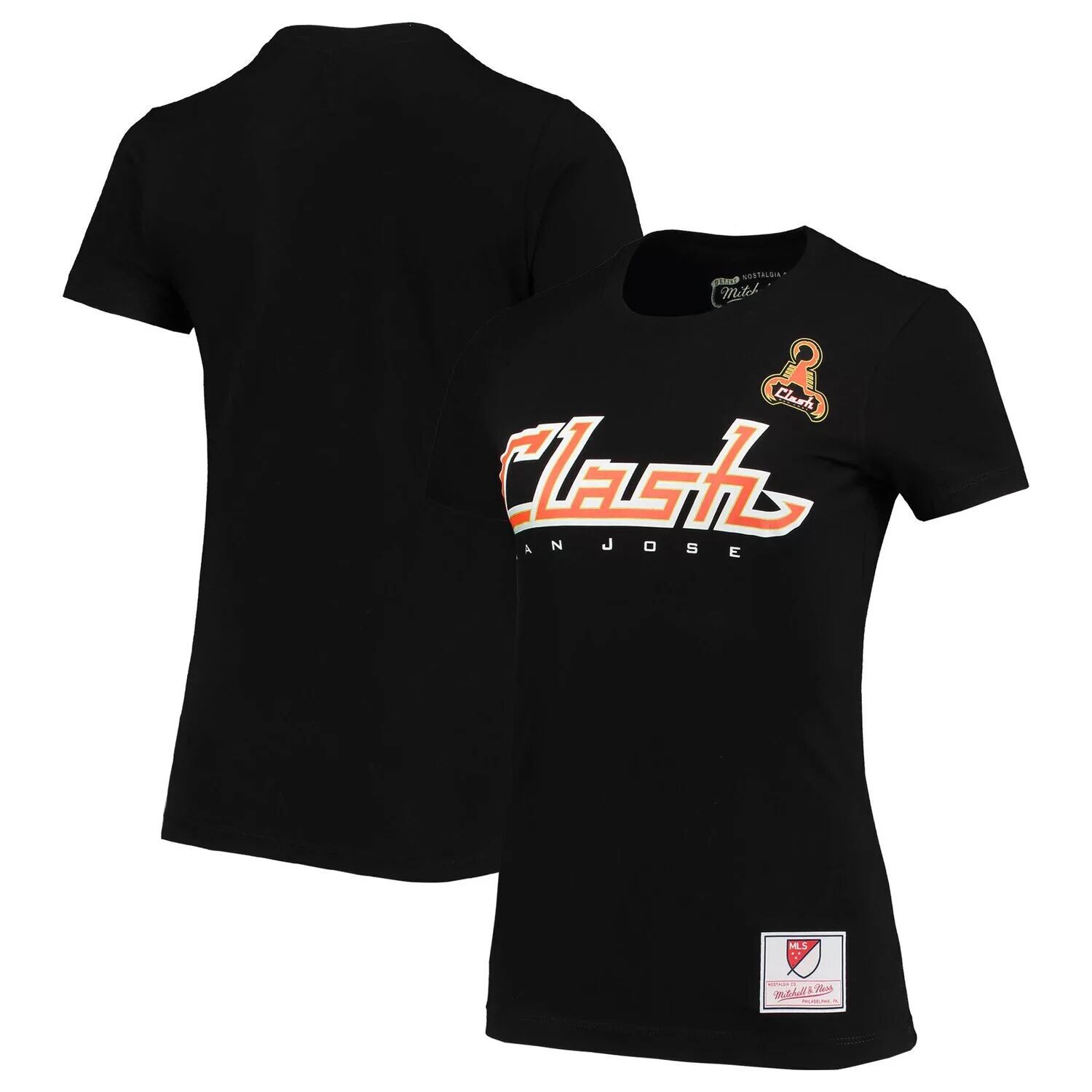 

Женская черная футболка с логотипом Mitchell & Ness San Jose Earthquakes From '96 Primary, Черный