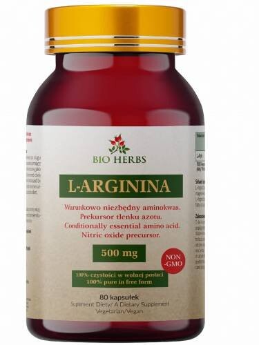 

Bio Herbs, L-аргинин 500 мг Muscle Mass Heart Libido, 80 капсул.