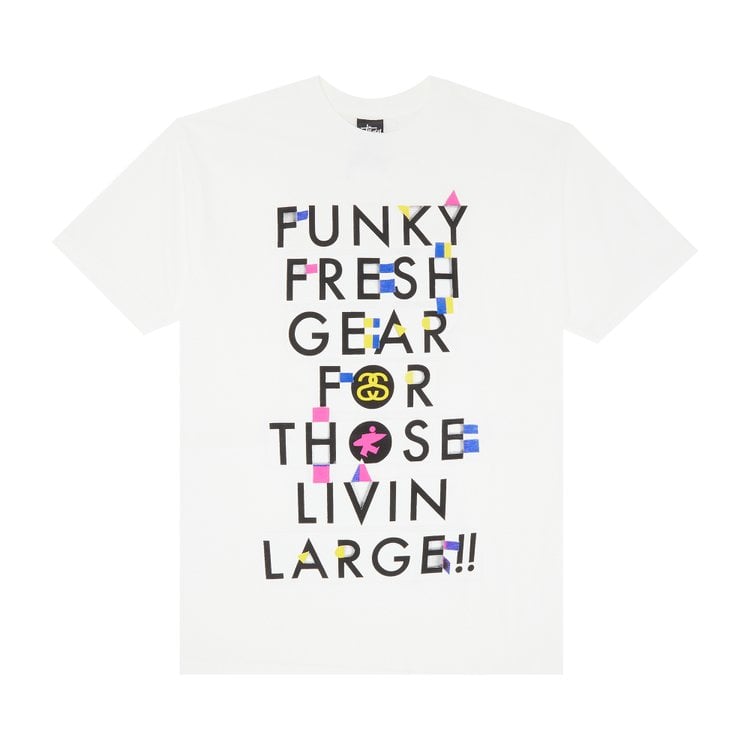 Футболка Stussy Funky Fresh Gear For Those Livin Large!! 'White', белый