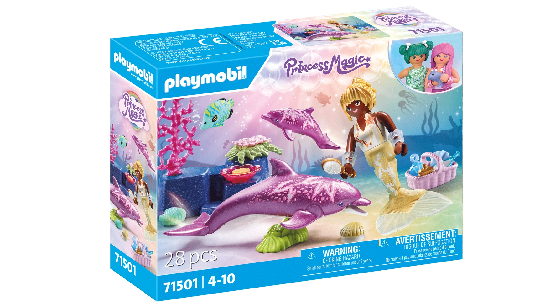Волшебная принцесса русалка с дельфинами Playmobil волшебная принцесса русалка с меняющим цвет осьминогом playmobil