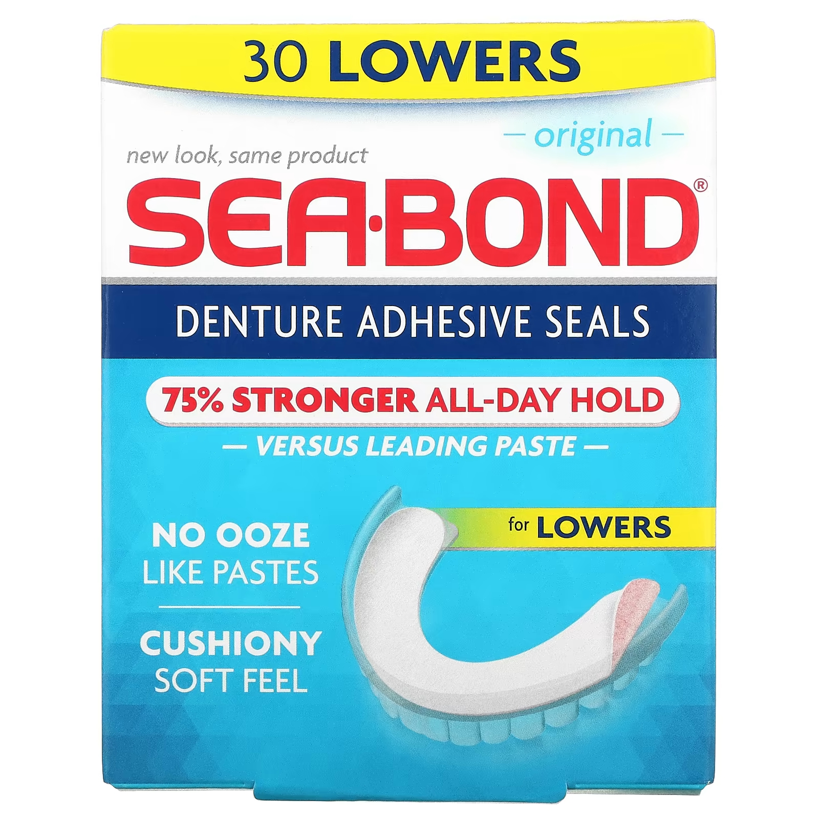 Клейкие уплотнители SeaBond для зубных протезов