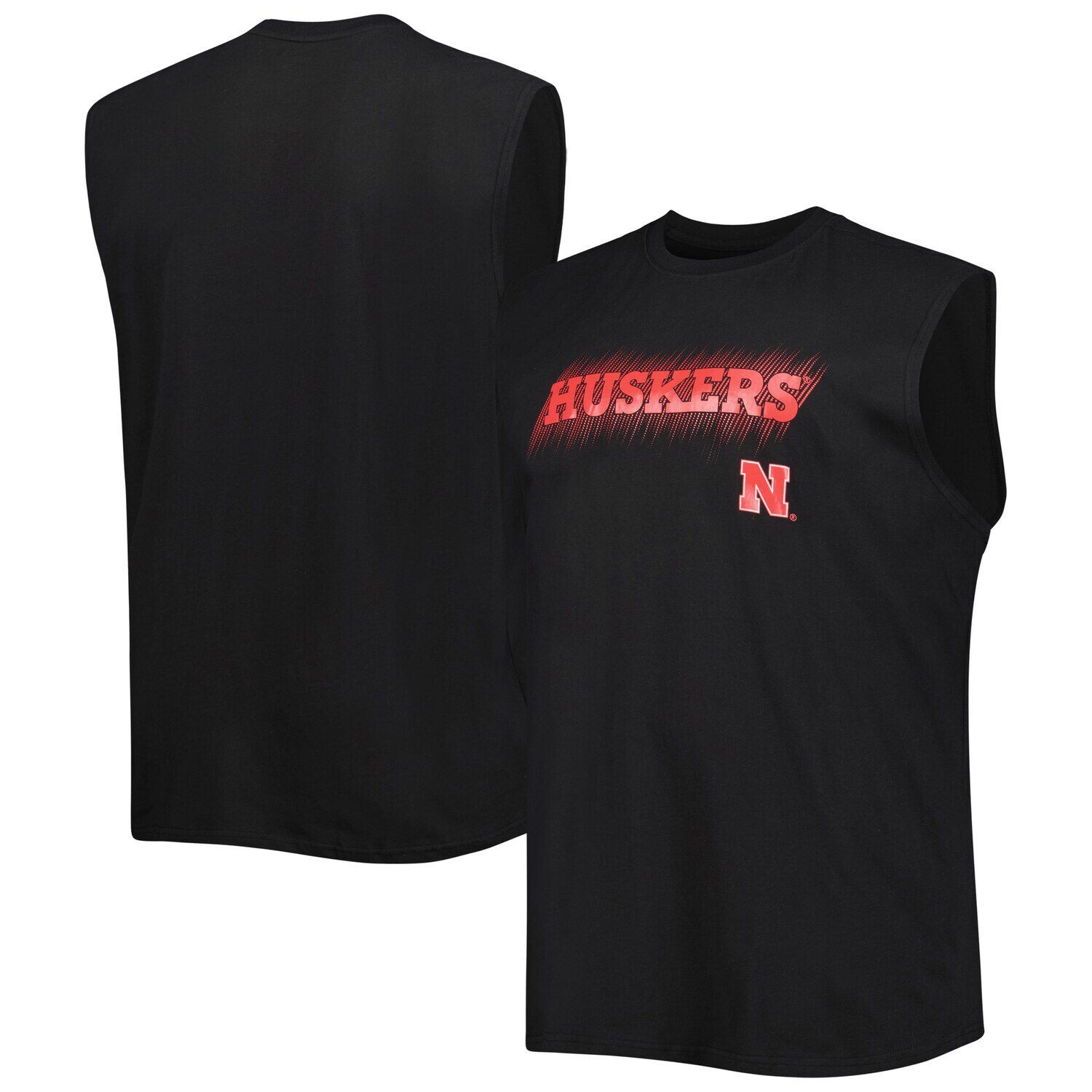

Мужская черная майка Nebraska Huskers Big & Tall безрукавка, Черный