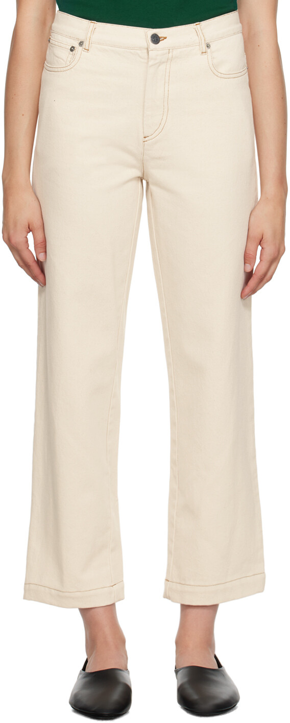 

Укороченные джинсы Off-White цвета экрю A.P.C.
