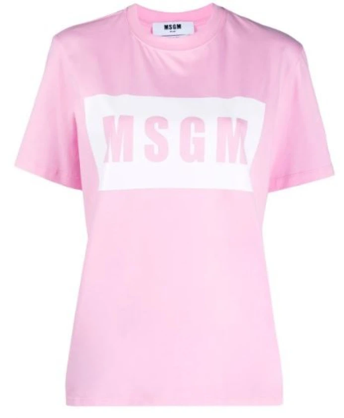 

Розовая футболка с логотипом Msgm, розовый