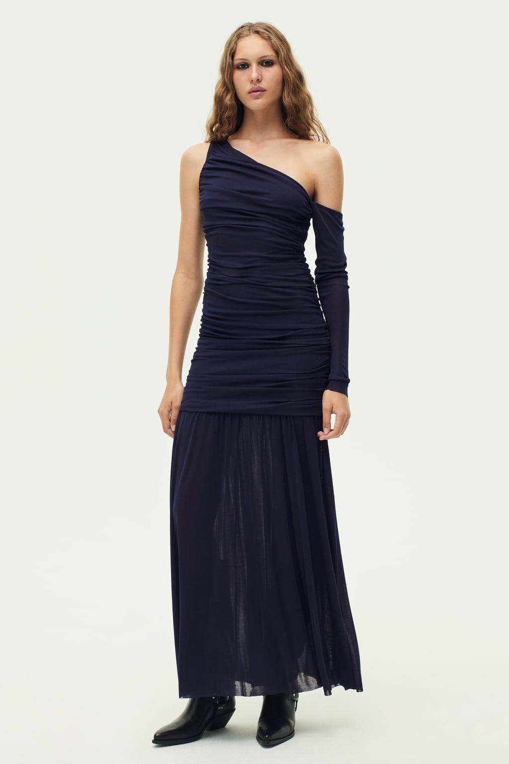 

Асимметричное платье миди Zw Collection ZARA, синий