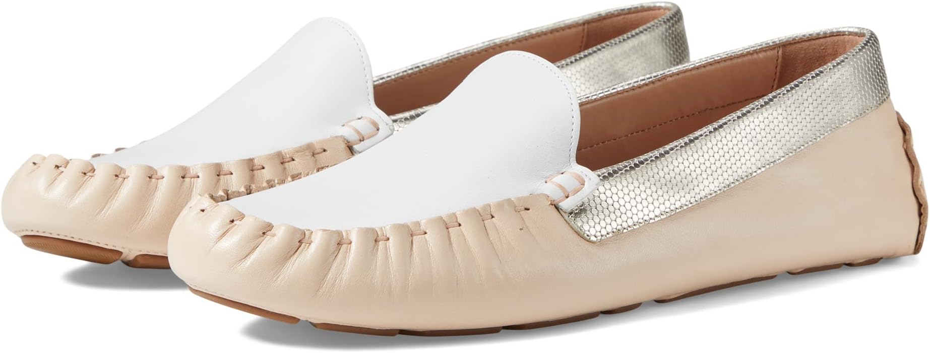 

Балетки Evelyn Driver Cole Haan, цвет Tan/Ivory Leather