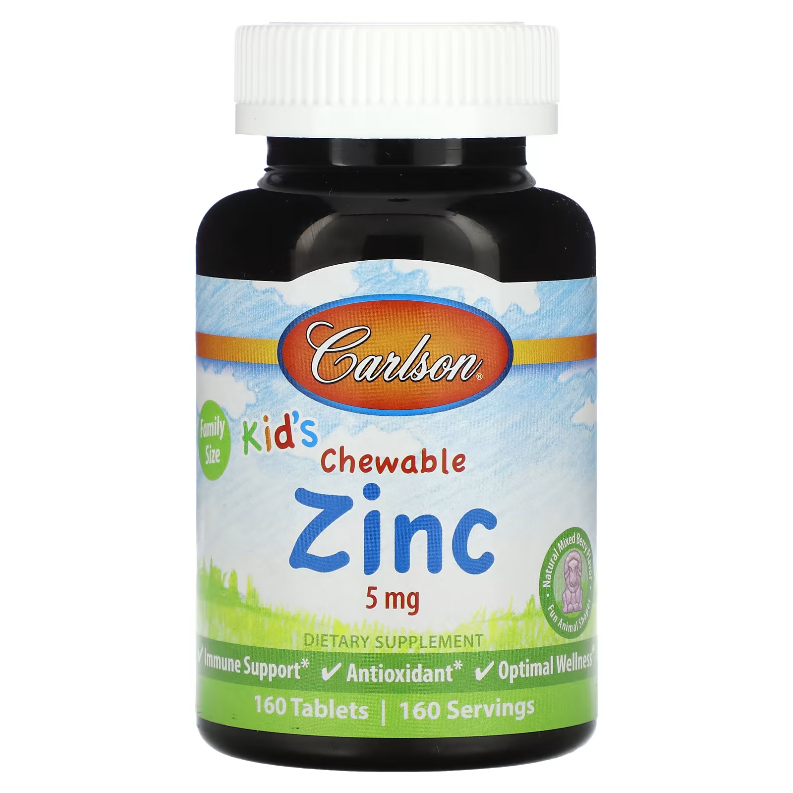 Цинк Carlson Kids 5 мг, 160 жевательных таблеток