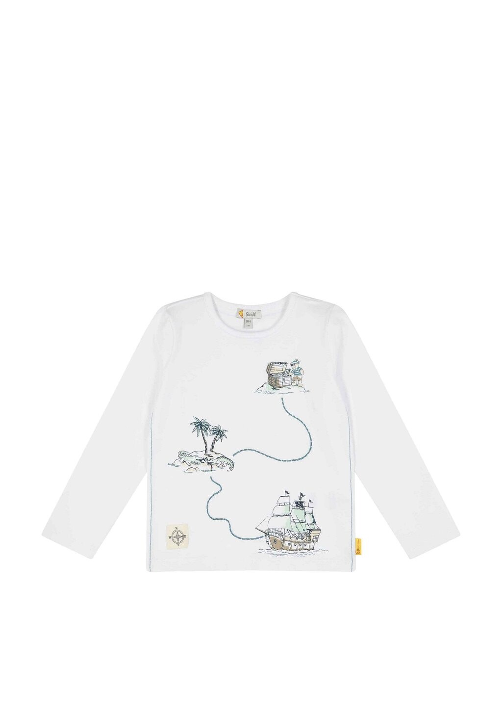 

Топ с длинными рукавами ALIGATOR ISLAND Steiff, цвет bright white