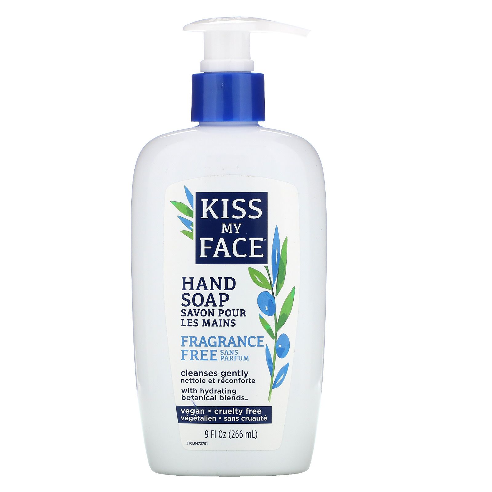 Kiss My Face Hand Soap Fragrance Free 9 fl oz (266 ml) kiss my face hand sanitizer with aloe fragrance free 17 fl oz 502 ml