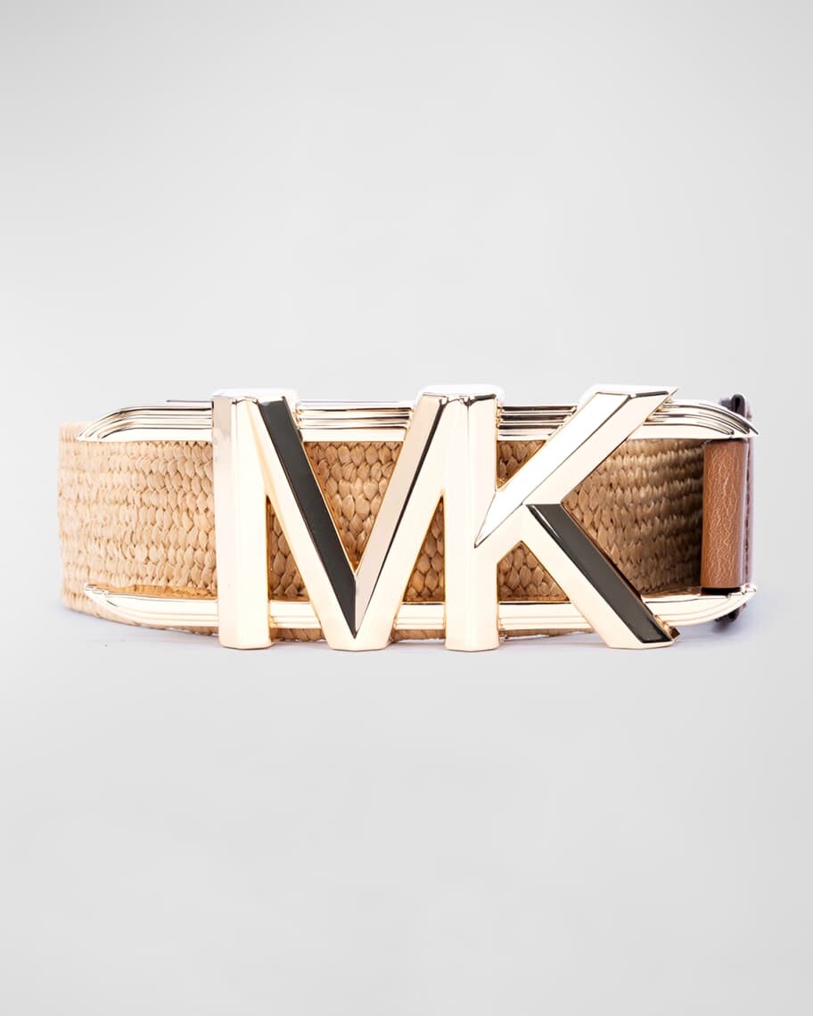 

Ремень из эластичной соломы с пряжкой с логотипом MK Michael Kors