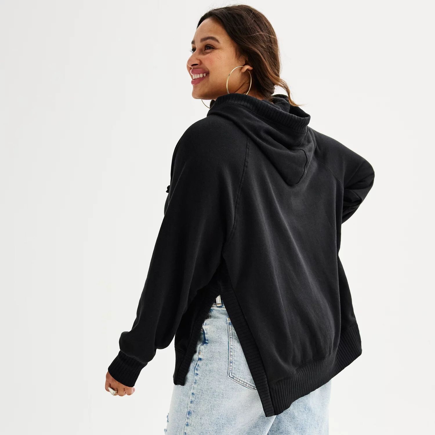 

Толстовка-туника большого размера для юниоров SO Oversized SO, черный