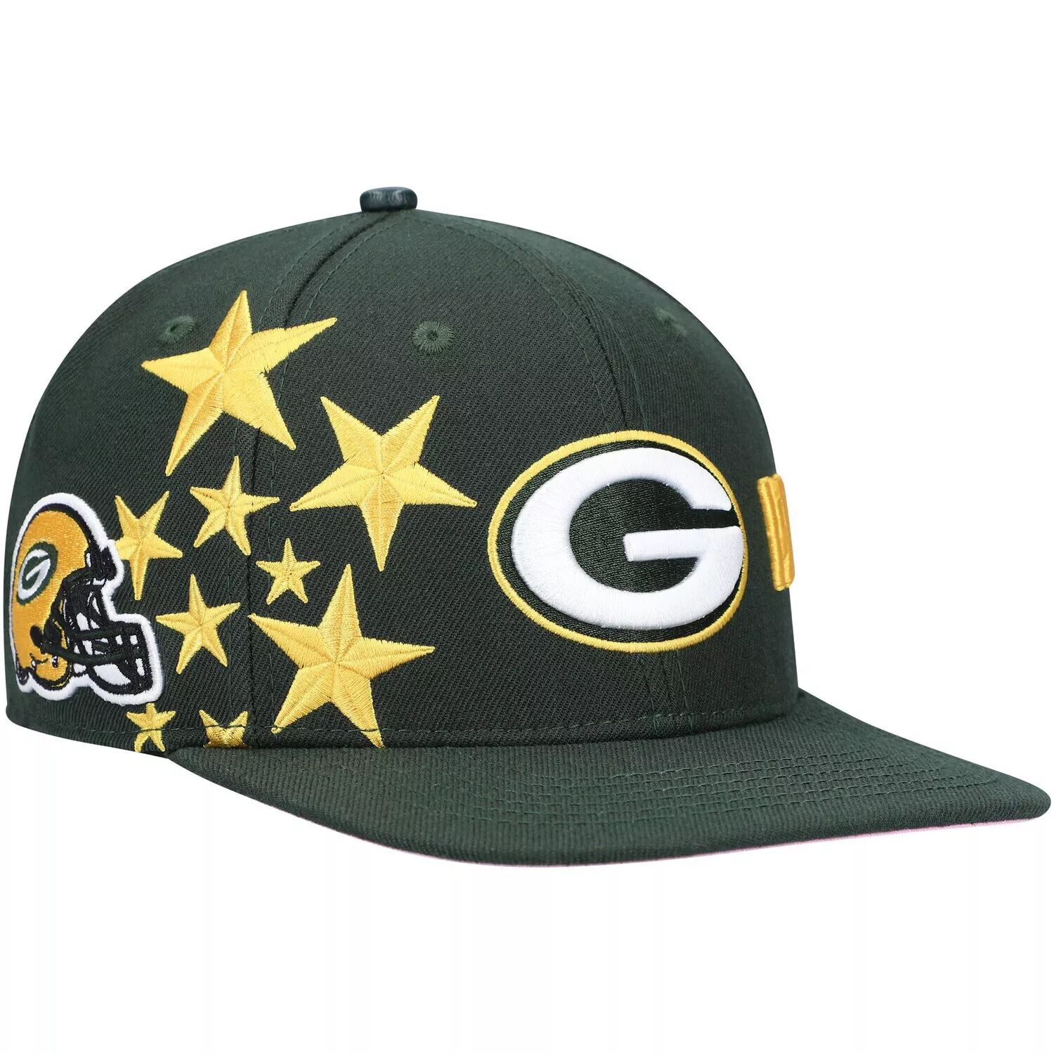 

Мужская кепка Pro Standard зеленого/розового цвета Green Bay Packers Stars Snapback