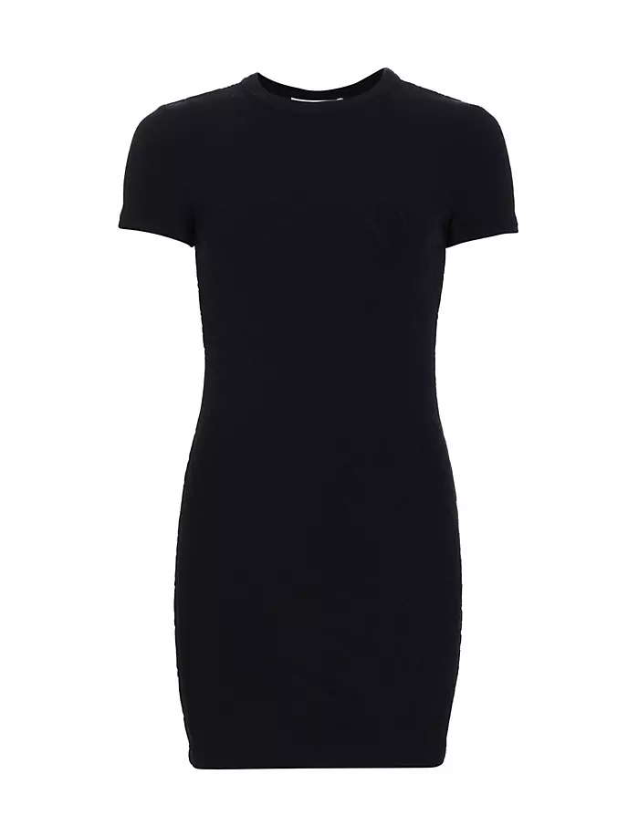 

Жаккардовое мини-платье с круглым вырезом и логотипом Alexanderwang.T, черный
