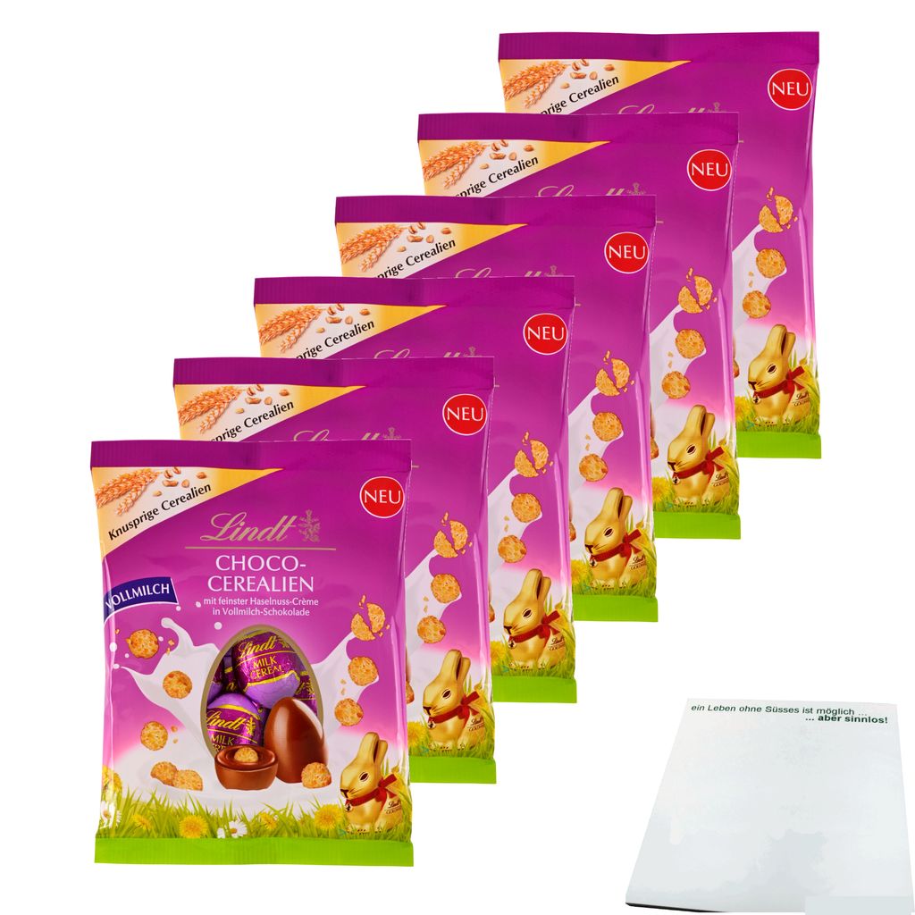 Lindt Choco-Cereals цельное молоко, шоколадные яйца, упаковка 6 шт. (упаковка 6x86 г) + блок usy