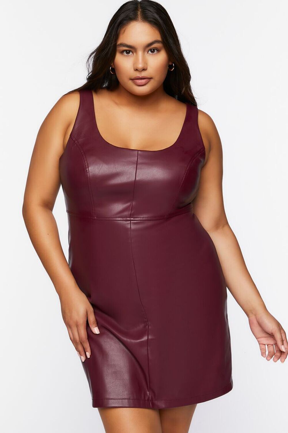

Мини-платье из искусственной кожи больших размеров Forever 21, мерло