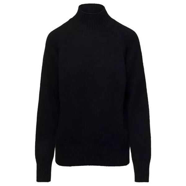 

Свитер mockneck sweater with ribbed trim in cashmer Allude, черный