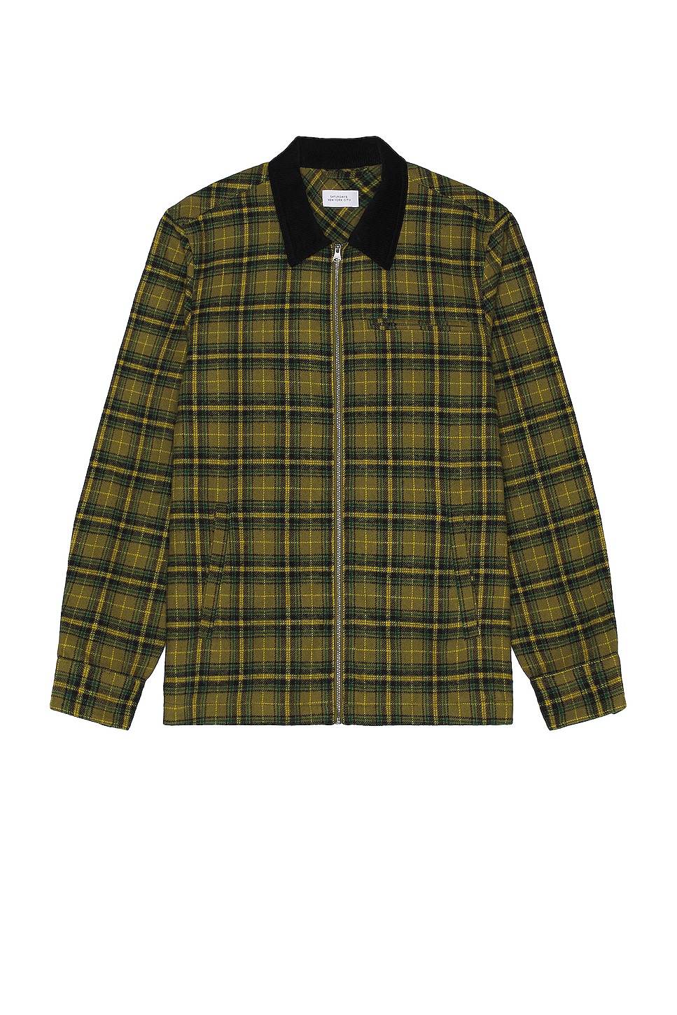 Рубашка SATURDAYS NYC Ryan Zip Front Flannel, цвет Mayfly цена и фото