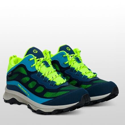 

Водонепроницаемые ботинки Moab Speed ​​Mid — детские Merrell, цвет Navy/Hi Viz