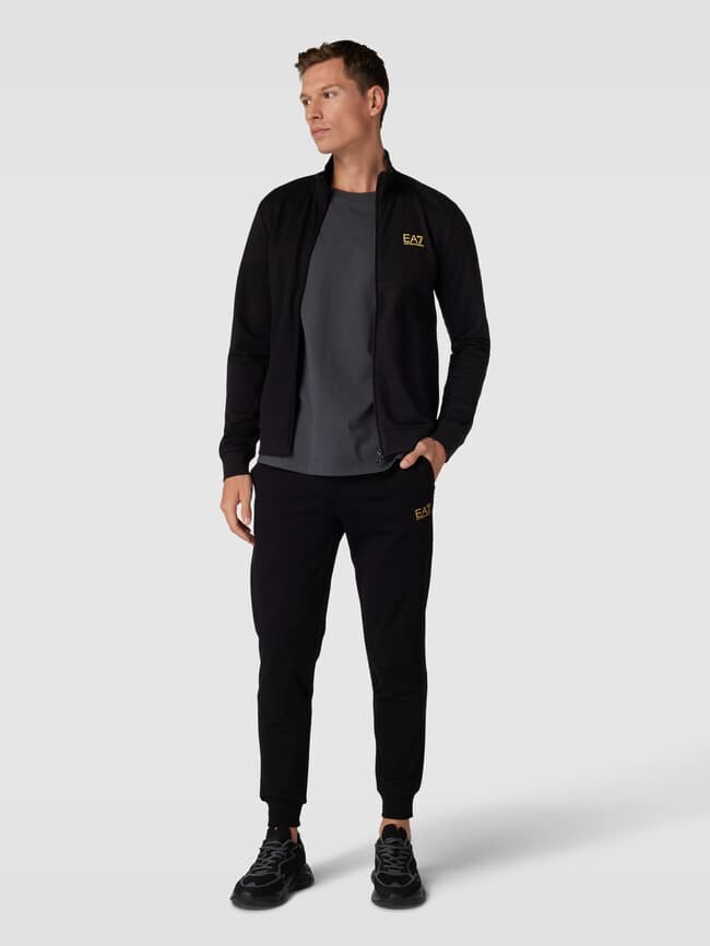 

Спортивный костюм однотонного дизайна EA7 Emporio Armani, черный