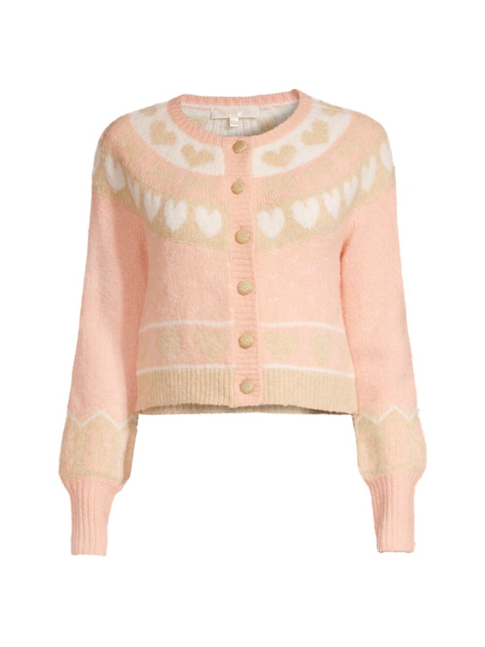 

Укороченный вязаный кардиган Dimples Heart-Intarsia LoveShackFancy, Оранжевый