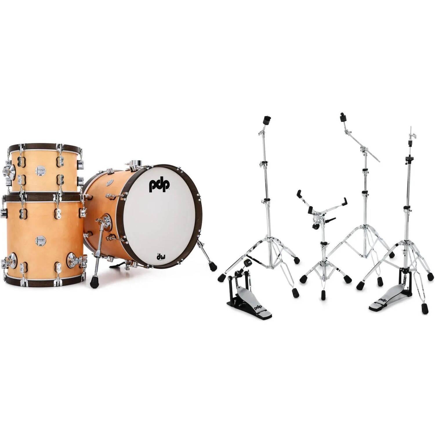 

PDP Concept Maple Classic Bop, набор из трех частей и комплект фурнитуры — натуральный/орех