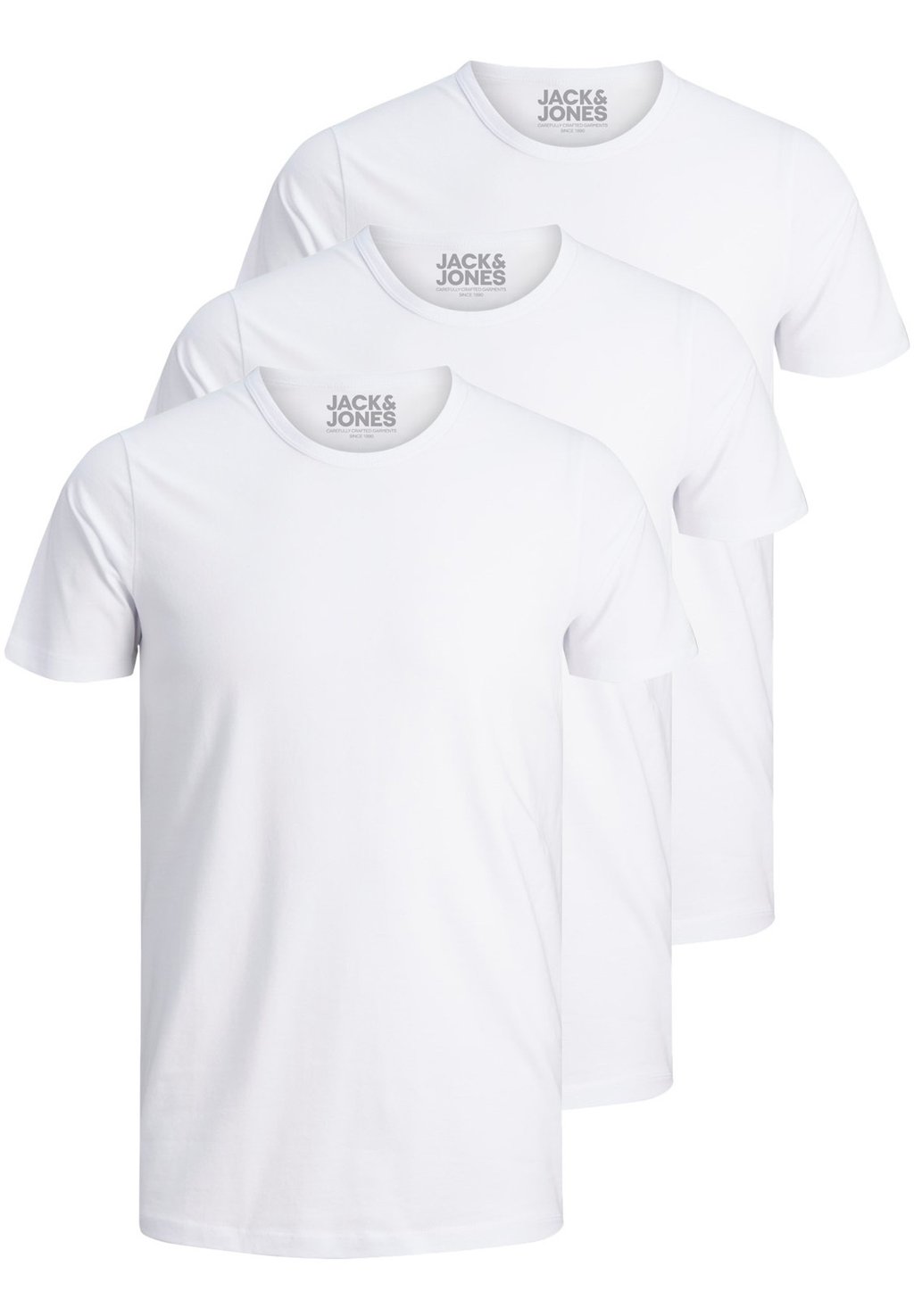 Базовая футболка 3 PACK O-NECK Jack & Jones, цвет white/white/white