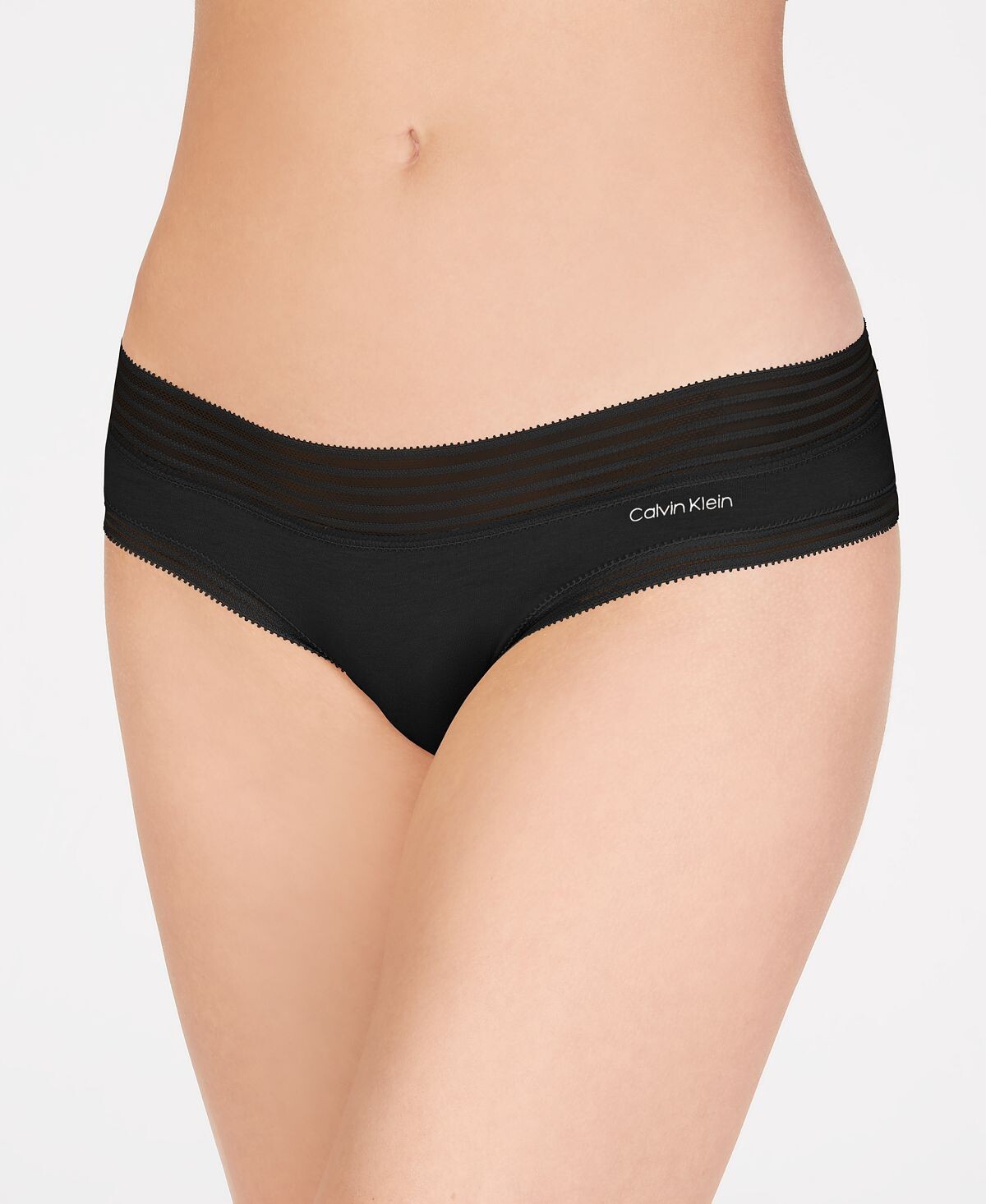 

Хипстерское нижнее белье в полоску на талии QD3672 Calvin Klein, черный