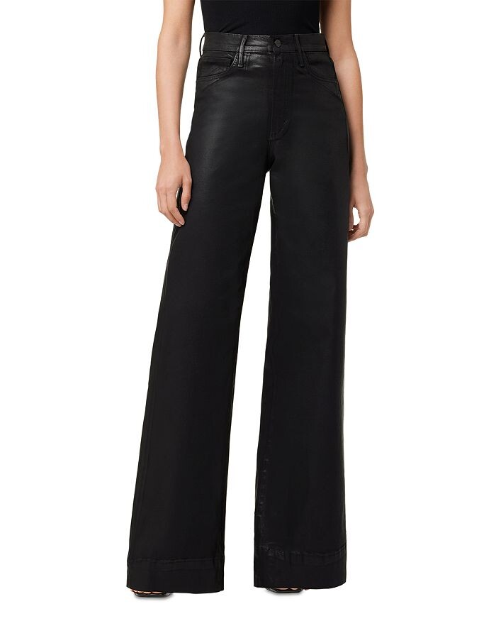 

Черные широкие джинсы с высокой посадкой и покрытием Mia Joe's Jeans