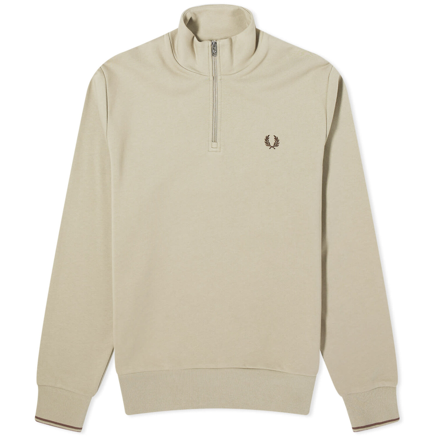 

Толстовка Fred Perry Half Zip Sweat, цвет Warm Grey & Brick
