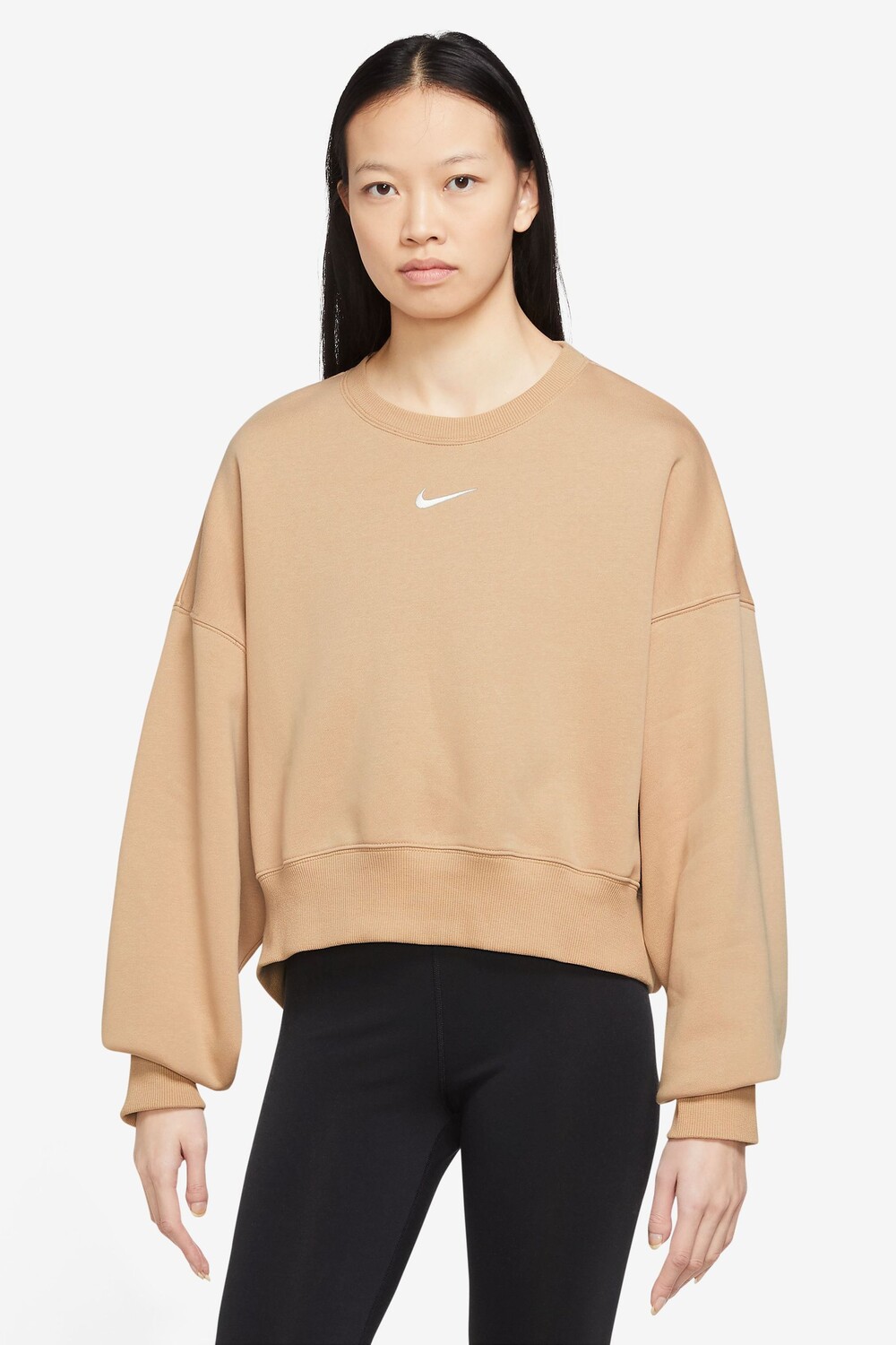 

Толстовка оверсайз Mini Swoosh Nike, бежевый