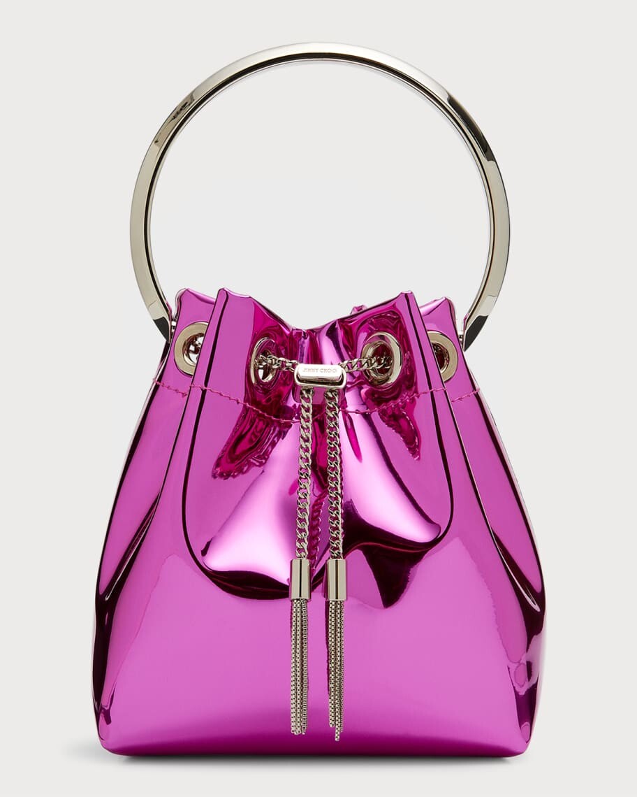 

Металлизированная сумка-ведро Bon Bon с ручкой сверху Jimmy Choo