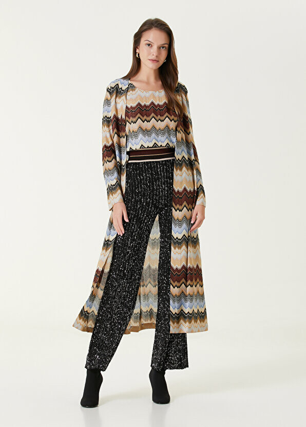 

Черные серебряные брюки с вышивкой Missoni, Черный