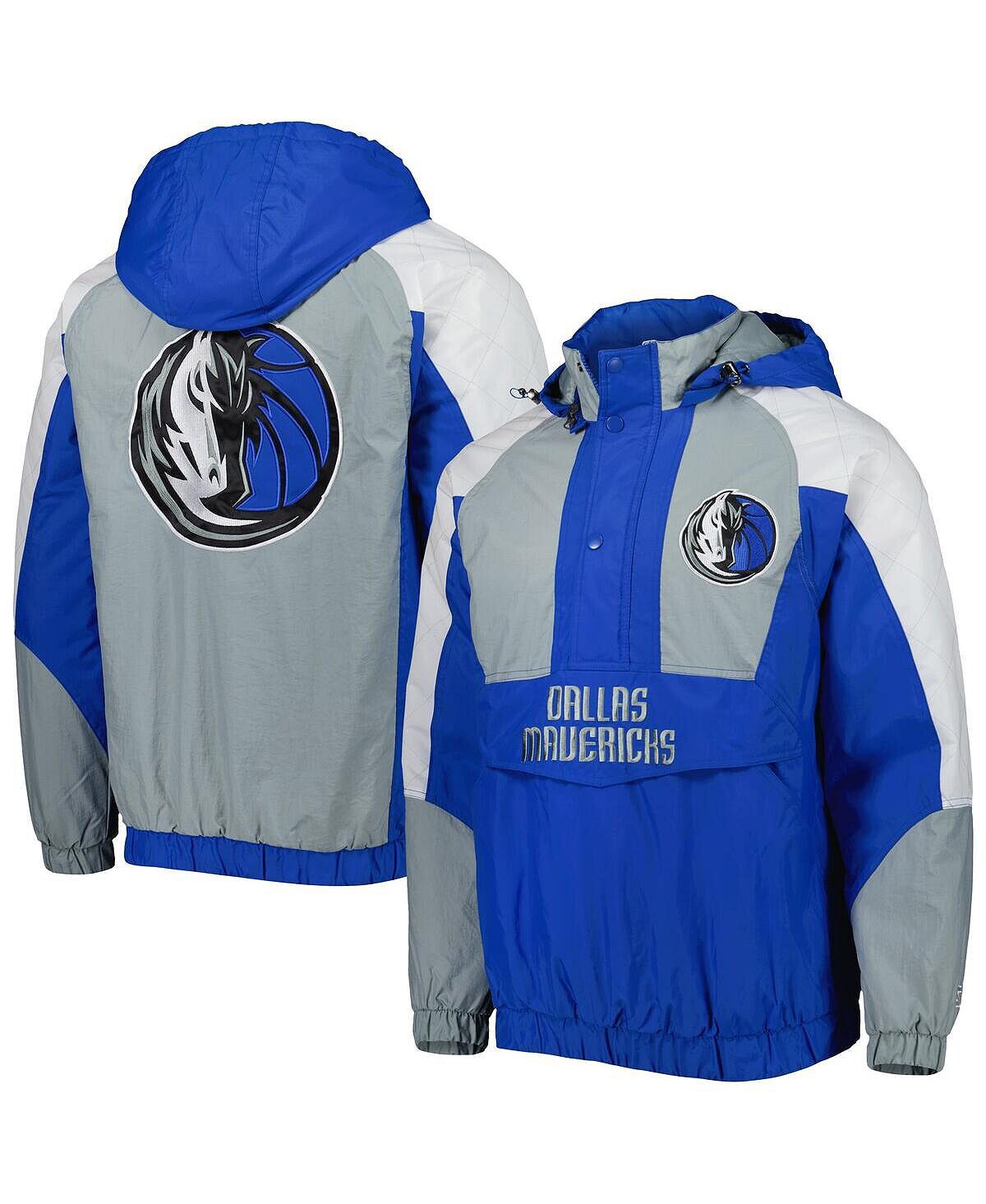 

Мужская куртка с капюшоном и полумолнией в клетку Royal Dallas Mavericks в клетку реглан Starter