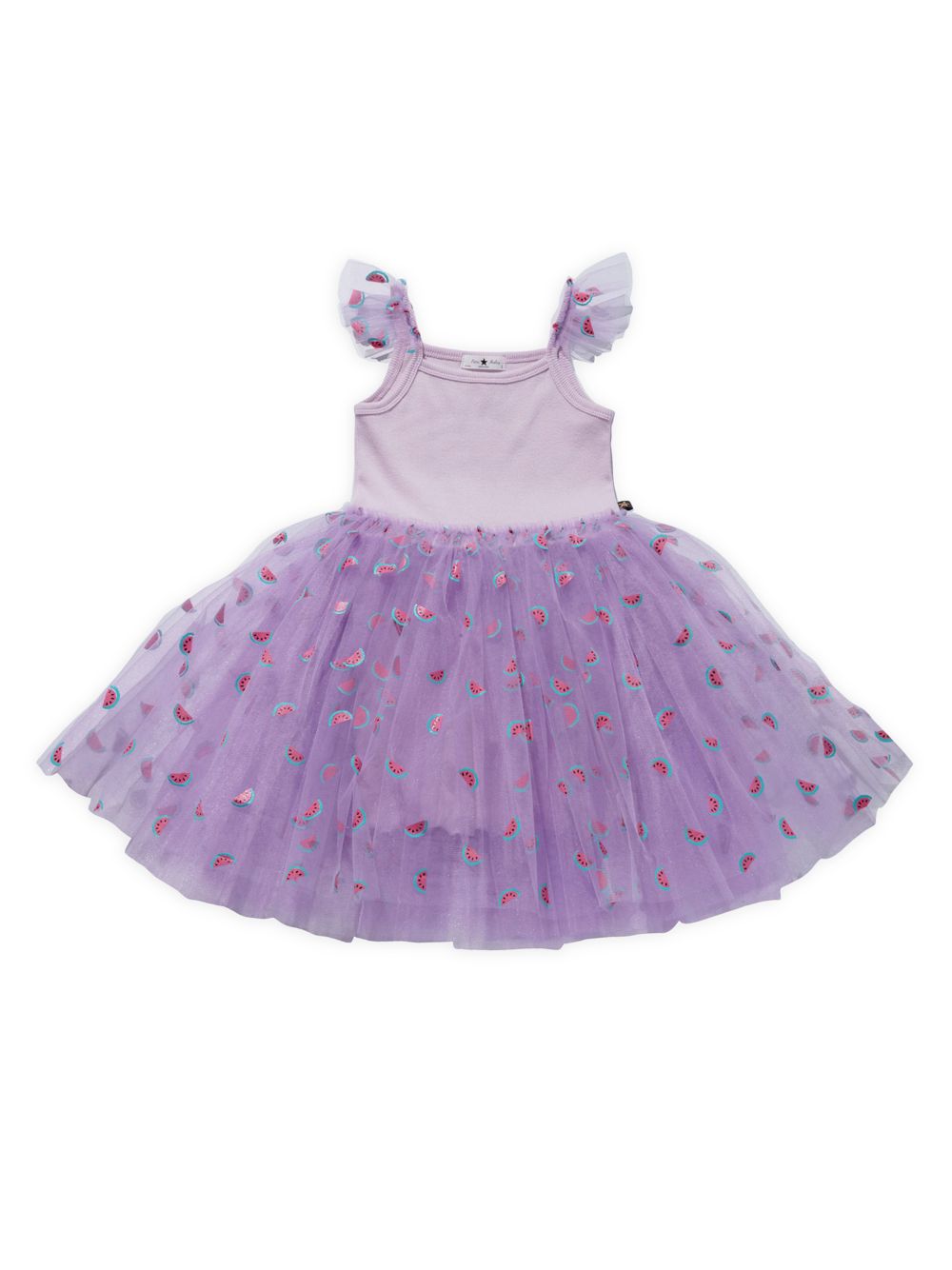 цена Платье-пачка с принтом арбузов для маленьких девочек, маленьких девочек и девочек Petite Hailey, фиолетовый