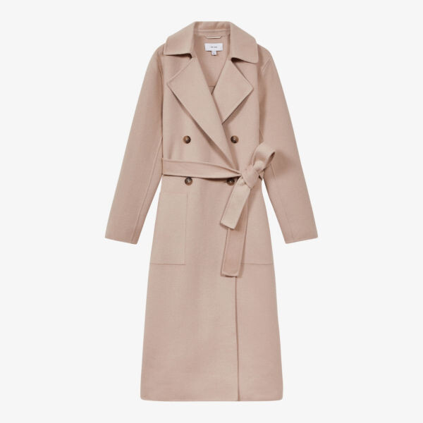 

Саша двубортное пальто из смесовой шерсти Reiss, цвет neutral