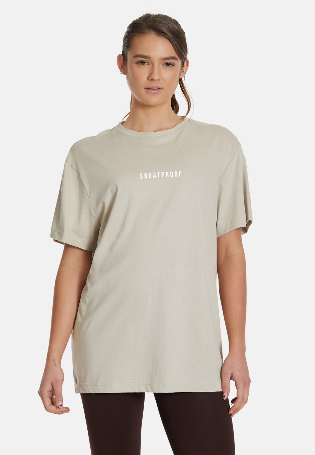 

Принт на футболке LOGO MID PUMP COVER SQUATPROOF, бежевый