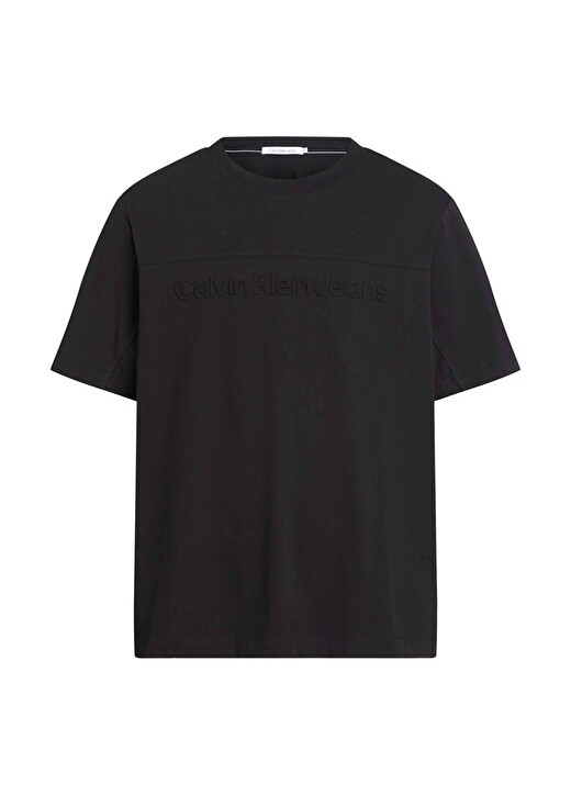 

Простая черная мужская футболка с круглым вырезом Calvin Klein Jeans, Черный