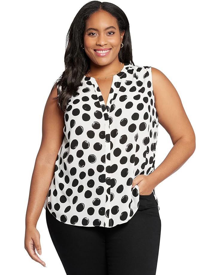 Блуза NYDJ Plus Size Sleeveless Pin Tuck, цвет Ramona Dots блузка без рукавов больших размеров с подвернутой булавкой nydj цвет ramona dots