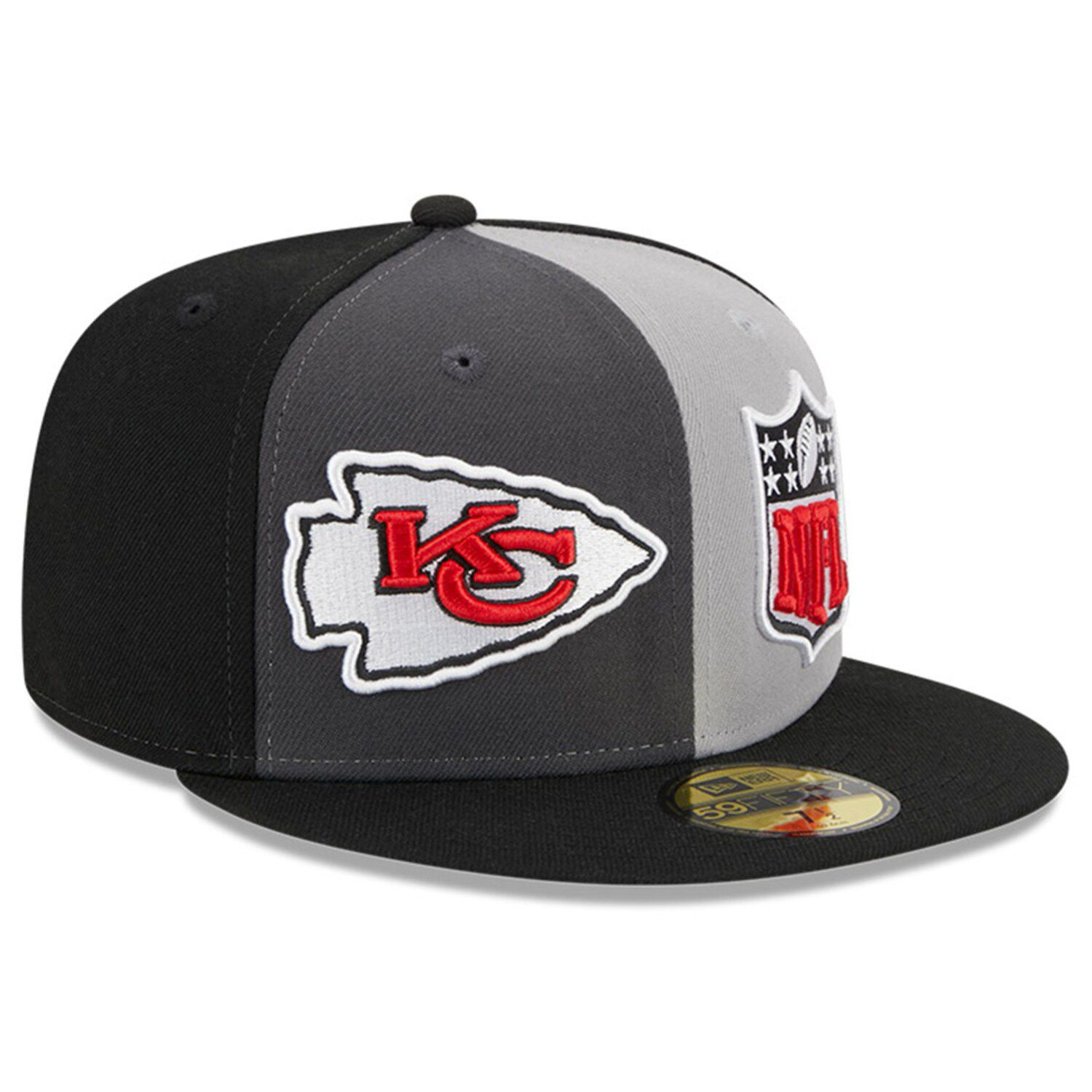 

Мужская облегающая шляпа New Era Grey/Black Kansas City Chiefs 2023 Sideline 59FIFTY