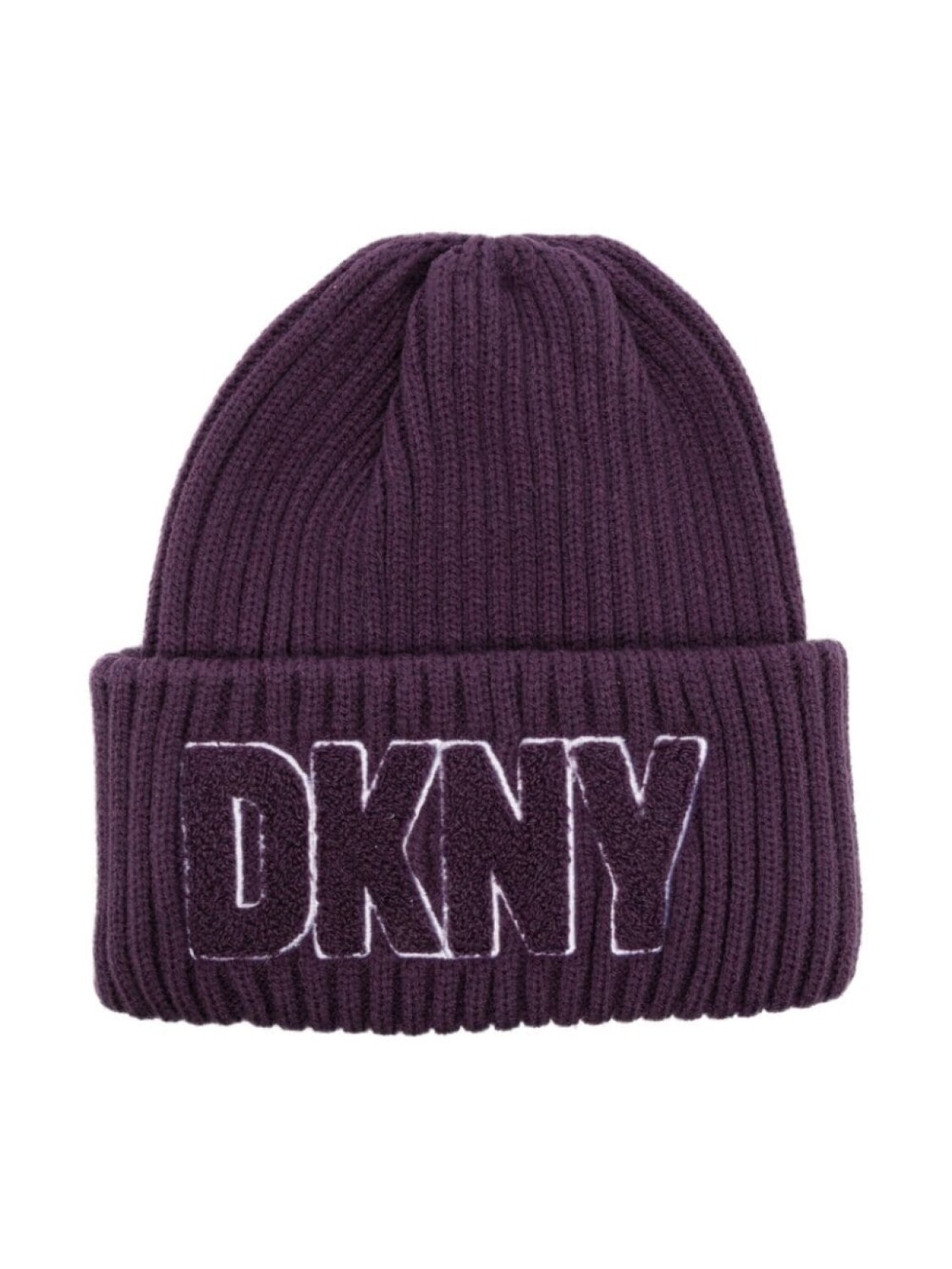 

DKNY шапка бини в рубчик с логотипом, фиолетовый