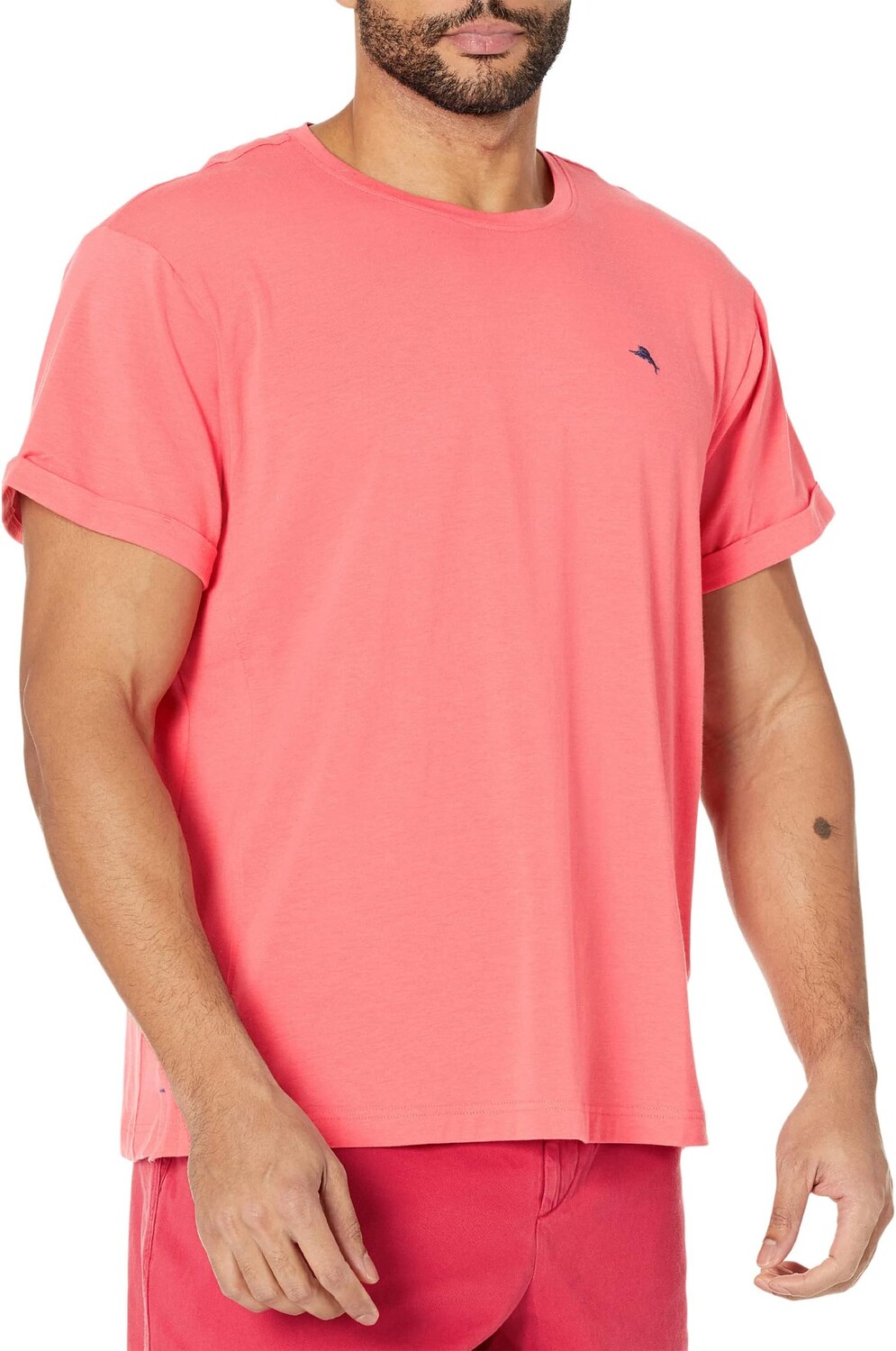 

Хлопковая футболка из модала Tommy Bahama, коралловый