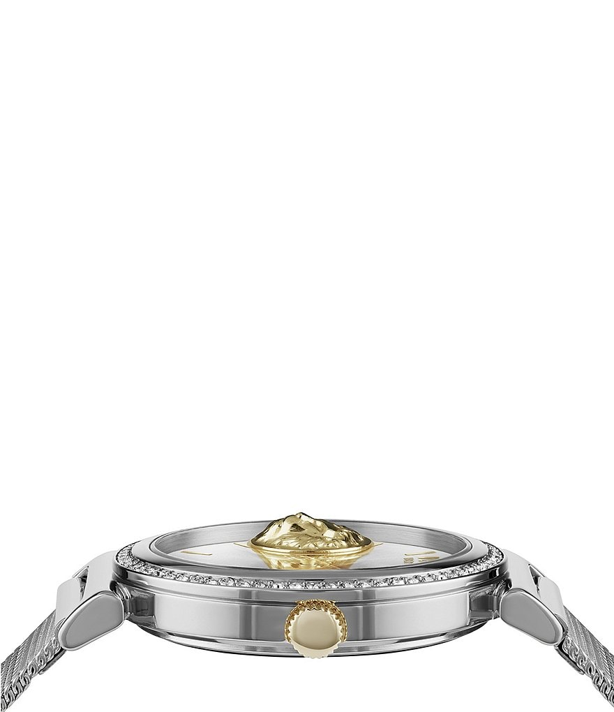Versace Versus Versace Brick Lane Женские кварцевые аналоговые часы с сетчатым браслетом из нержавеющей стали, серебро