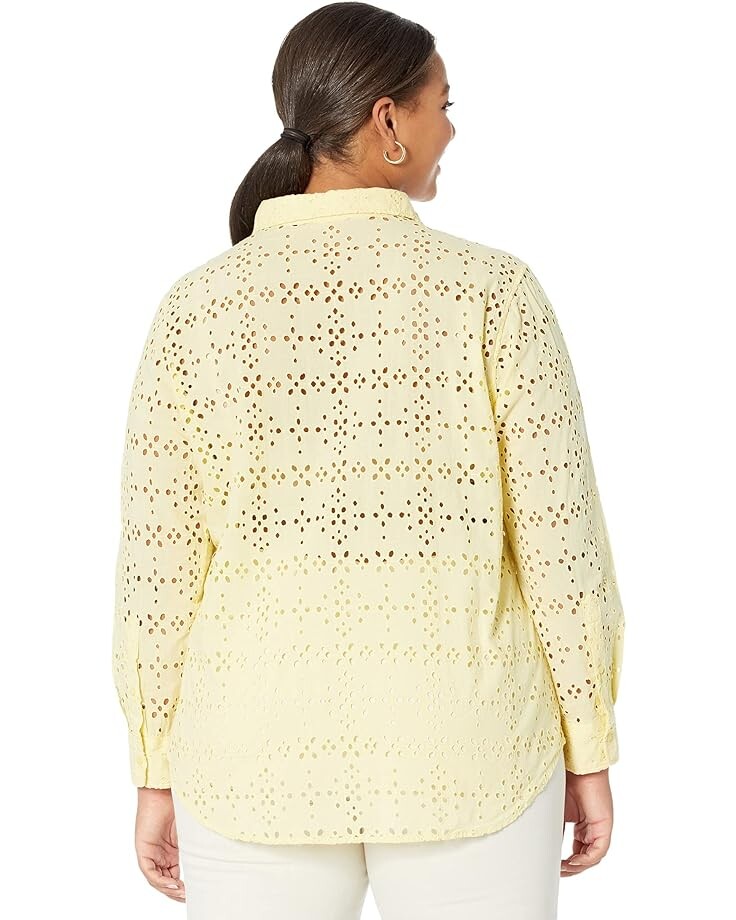 

Рубашка LAUREN Ralph Lauren Plus Size Eyelet Cotton Shirt, цвет Wicket Yellow