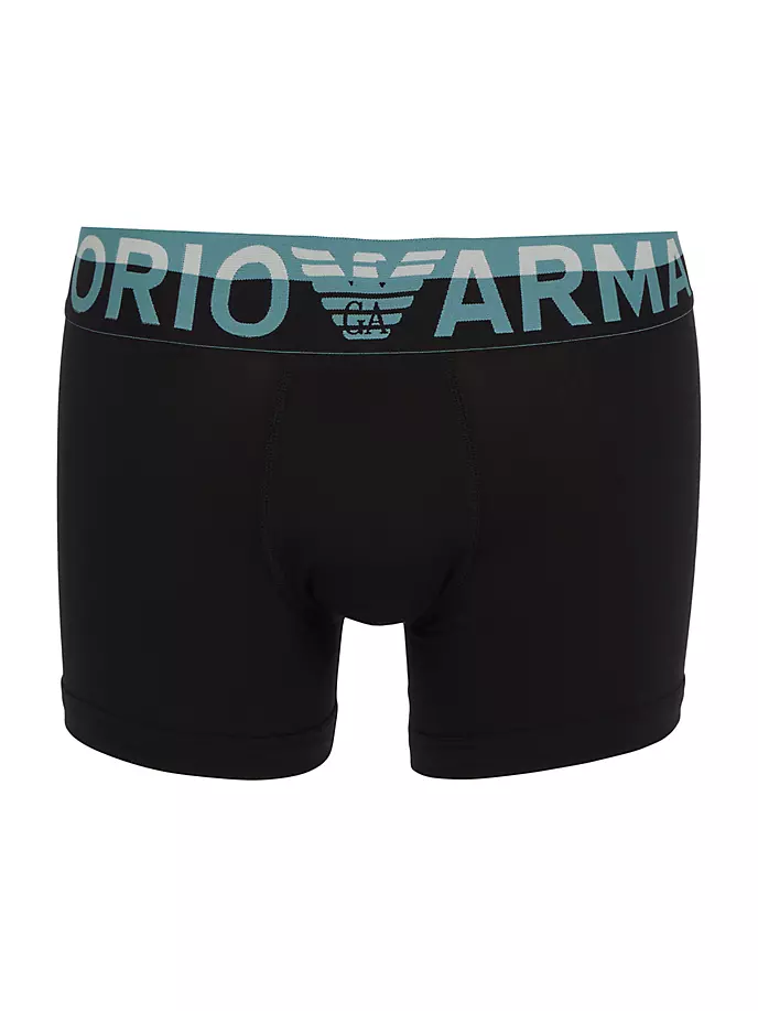 

Эластичные боксеры с логотипом Emporio Armani, черный