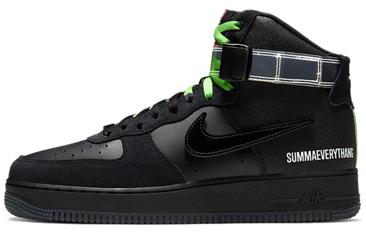 

Высокие кроссовки Nike Air Force 1 унисекс Черный/Ярко-зеленый/Ярко-малиновый