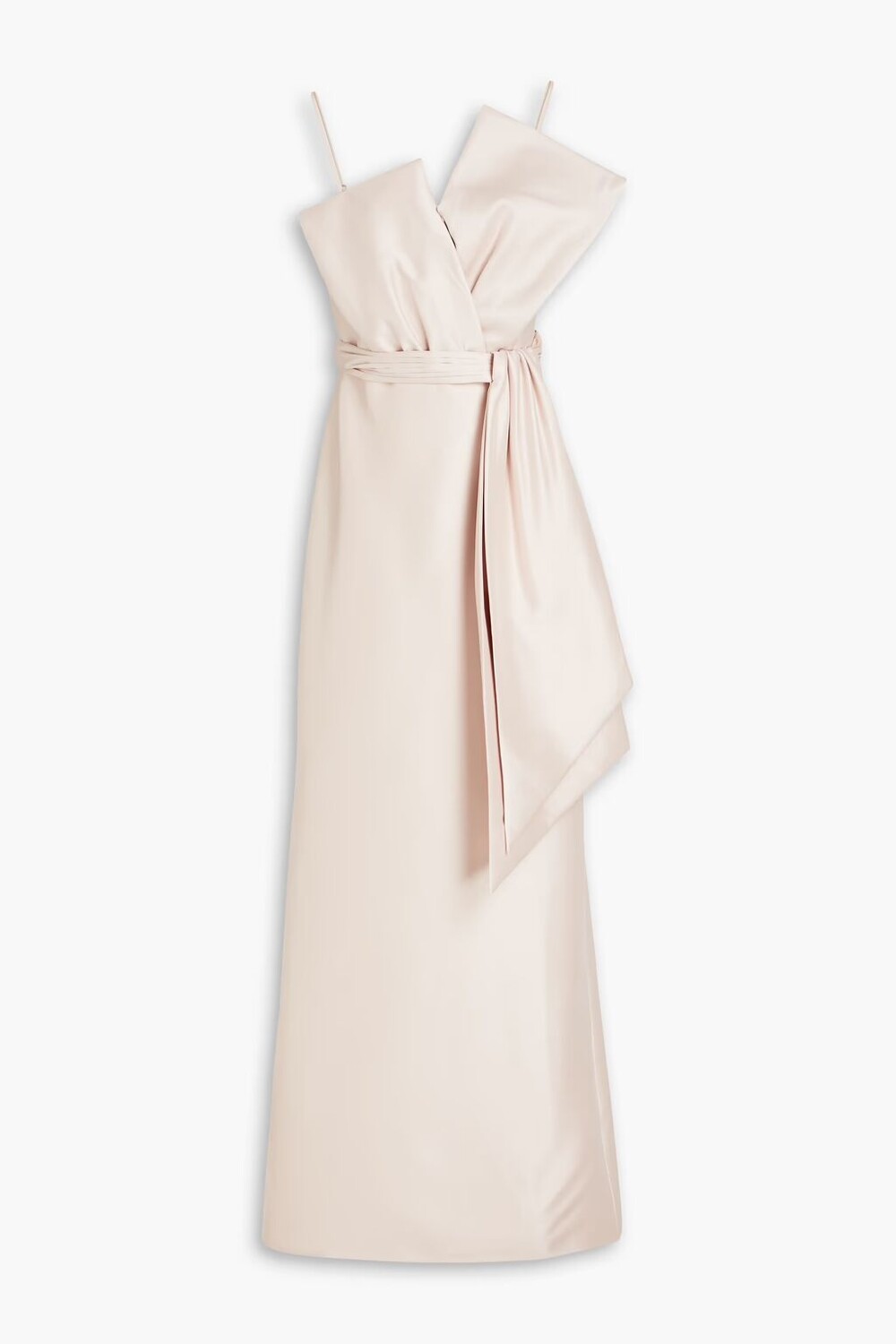 

Платье из фая с драпировкой Badgley Mischka, пастельно-розовый
