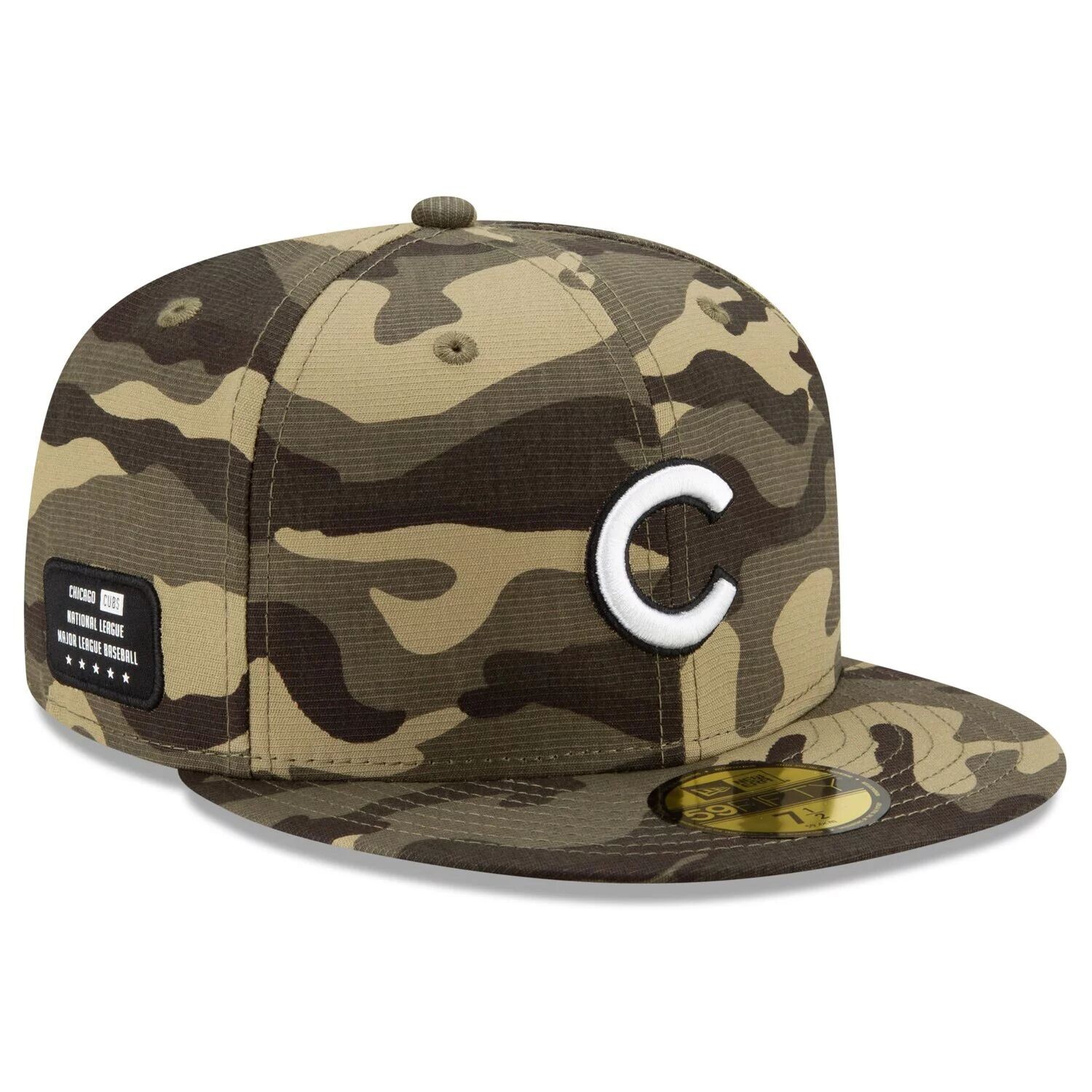 

Мужская камуфляжная кепка New Era Chicago Cubs 2021, посвященная Дню вооруженных сил 59FIFTY, приталенная кепка на поле