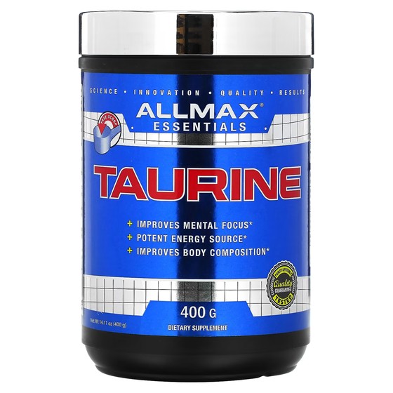 Таурин ALLMAX без вкуса allmax nutrition таурин без добавок веганский продукт без глютена 3000 мг 400 г 14 11 унций