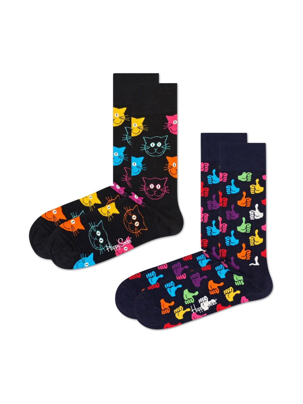 цена Носки Happy Socks 2-Pack Cat 1, черный